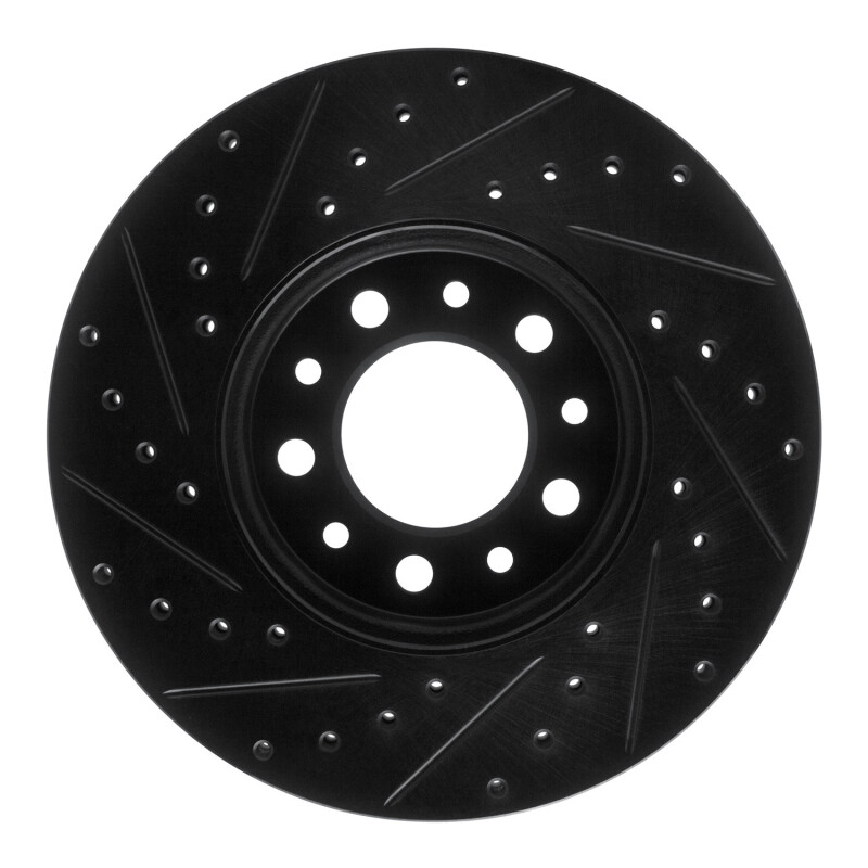 Ford Windstar Brake Rotor (1) - Front Right - R1 Concepts - Drilled & Slotted - Black - `99-`03